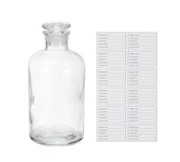 PATIKIL 500ml Glass Reagent Bottle, Narrow Mouth Reagent Media Storage Bottle with Ground Stopper for Lab Water Reagent Liquids Chemistry Science Vase Perfume, Clear(17.6 oz)