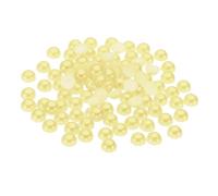 PATIKIL 500Pcs Flatback Pearls Beads for Crafting, 10mm Half Round Resin Beads Flatback Pearls for Nail Charms Handmade Phone Case Embellishment, Yellow