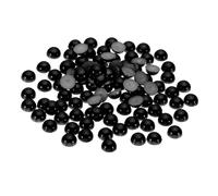 PATIKIL 500Pcs Flatback Pearls Beads for Crafting, 10mm Half Round Resin Beads Flatback Pearls for Nail Charms Handmade Phone Case Embellishment, Black
