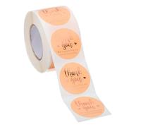 PATIKIL 500Pcs Thank You Stickers, 1.5" Round Self-Adhesive Labels Small Thank You Stickers Roll Thank-You for Supporting My Small Business Sealing Box Envelope Style4 Pink/Gold