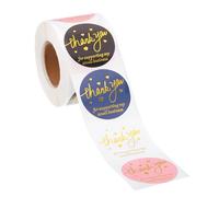 PATIKIL 500Pcs Thank You Stickers, 1.5" Round Self-Adhesive Labels Small Thank You Stickers Roll Thank-You for Supporting My Small Business Sealing Box Envelope Style9 Gold