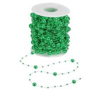 PATIKIL 50ft Christmas Tree Beads Garland Craft Pearl Bead Garland Pearl String Strands Chain Roll for DIY Fireplace Wedding Party, Green