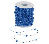 PATIKIL 50ft Christmas Tree Beads Garland Craft Pearl Bead Garland Pearl String Strands Chain Roll for DIY Fireplace Wedding Party, Blue