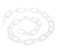 PATIKIL 50ft Plastic Barrier Chain, Safety Barrier Chain Plastic Chain Links Crowd Control Barrier for Fence Gate Garden Construction Driveway Elevator Parking Lot, White