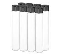PATIKIL 50ml Test Tubes with Caps, 8pcs Glass Test Tubes Clear Round Bottom Test Tube Containers with Plastic Cap for Bead Candy Bath Salt Storage Scientific Experiment Plant, 25mmx150mm