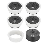 PATIKIL 50mm/ 2 Inch Desk Grommet,5pcs Desk Cord Hole Cover Desk Cable Hole Grommet Cover Sturdy ABS Plastic Round for Cables Cabinets Desktop Equipment Wiring Organizing, White