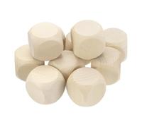 PATIKIL 50mm Blank Wooden Dice, 10 Pack Unfinished Wooden Blocks 6 Sided Wood Cube with Rounded Corners Square Wood Blocks for DIY Craft Projects, Beige