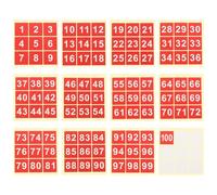 PATIKIL 50mm Consecutive Number Stickers 1-100, Square Self-Adhesive Vinyl Number Decals for Inventory Storage Organizing, Locker, Toolbox, Bins, Indoor Outdoor, Red