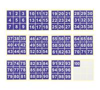 PATIKIL 50mm Consecutive Number Stickers 1-100, Square Self-Adhesive Vinyl Number Decals for Inventory Storage Organizing, Locker, Toolbox, Bins, Indoor Outdoor, Blue