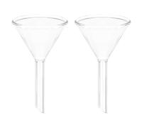PATIKIL 50mm Glass Funnel, 2 Pack Short Stem Scientific Borosilicate Glass Heavy Wall Funnel for Filling Water Bottle Home Lab Kitchen Use