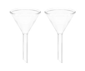 PATIKIL 50mm Glass Funnel, 2 Pack Short Stem Scientific Borosilicate Glass Heavy Wall Funnel for Filling Water Bottle Home Lab Kitchen Use