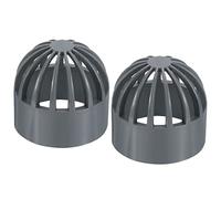 PATIKIL 50mm ID Atrium Drain Grate Cover, Round Outdoor UPVC Sewer Drain Pipe Fitting Adapter for Drainage System, Gray