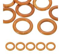 PATIKIL 50mm Natural Wooden Rings, 10 Pack Wood Ring Round Linking Rings Wood Loop Circle for Craft Pendant DIY Jewelry Making Macrame, Light Brown
