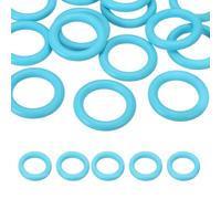 PATIKIL 50mm Natural Wooden Rings, 10 Pack Wood Ring Round Linking Rings Wood Loop Circle for Craft Pendant DIY Jewelry Making Macrame, Blue