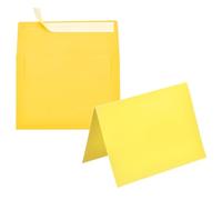 PATIKIL 50Pack Lemon Yellow 5x7 Envelopes with Cards, Self Seal A7 Envelopes with Folded Cardstock for Greeting Cards Wedding Greeting Birthday Invitations Letter Mailing