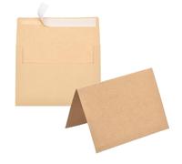PATIKIL 50Pack Light Brown 5x7 Envelopes with Cards, Self Seal A7 Envelopes with Folded Cardstock for Greeting Cards Wedding Greeting Birthday Invitations Letter Mailing