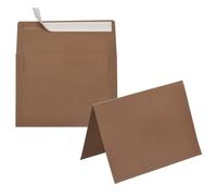 PATIKIL 50Pack Light Coffee 5x7 Envelopes with Cards, Self Seal A7 Envelopes with Folded Cardstock for Greeting Cards Wedding Greeting Birthday Invitations Letter Mailing