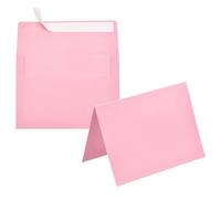 PATIKIL 50Pack Pink 5x7 Envelopes with Cards, Self Seal A7 Envelopes with Folded Cardstock for Greeting Cards Wedding Greeting Birthday Invitations Letter Mailing