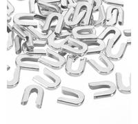 PATIKIL 50Pcs 10mm 2/5inch Width Spiral Boning Tips for Sewing, Galvanized Carbon Steel Corset Boning Tips Covers End Cap for Costume Bridal Dress, Silver Tone