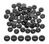 PATIKIL 50Pcs 18L Round Sewing Buttons, 11.5mm 4/9" 2-Hole Resin Fish Eye Buttons Round Clothing Fastener for Sewing Clothes Fabric Pants Dress Skirt Crafts Replacement, Black