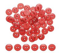 PATIKIL 50Pcs 24L Round Sewing Buttons, 15mm 3/5" 2-Hole Resin Fish Eye Buttons Round Clothing Fastener for Sewing Clothes Fabric Pants Dress Skirt Crafts Replacement, Red