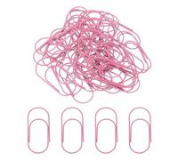 PATIKIL 50pcs 2inch Paper Clip, 50mm Large Paper Clip Cute Huge Metal Clips Rust-Proof Strong Durable Bulk Big for Office, Pink