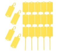 PATIKIL 50Pcs Blank Waterproof Plastic Tags, Label Seal Shipping Tags Key Storage Marker Ties Hang Tags Reusable Writable with Zip Tie for Labeling Luggage, Yellow 2.48 x 1.46 Inch