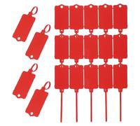 PATIKIL 50Pcs Blank Waterproof Plastic Tags, Label Seal Shipping Tags Key Storage Marker Ties Hang Tags Reusable Writable with Zip Tie for Labeling Luggage, Red 2.48 x 1.46 Inch