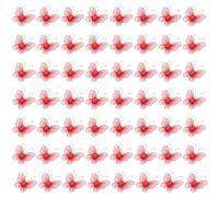 PATIKIL 50Pcs Butterflies for Crafts, 1" Mesh Wire Glitter Butterfly Organza Butterflies for DIY Craft Home Decor Clothing Wedding Decoration, Red