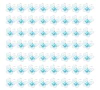 PATIKIL 50Pcs Butterflies for Crafts, 1" Mesh Wire Glitter Butterfly Organza Butterflies for DIY Craft Home Decor Clothing Wedding Decoration, Light Blue