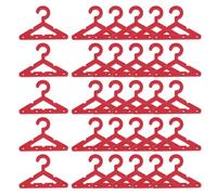PATIKIL 50pcs Clothes Hanger Earring Holder, Mini Acrylic Coat Hangers Earring Hangers Hanger Rack Small for Earring Holder Organizer Stand Studs, Red