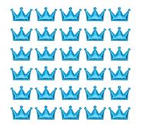 PATIKIL 50Pcs Crown Appliques Sew on Patches, Shiny Crown Embellishment Patches PU Padded Fabric Charms for DIY Craft Scrapbooking Decoration Wedding Home Decor, Blue