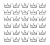 PATIKIL 50Pcs Crown Appliques Sew on Patches, Shiny Crown Embellishment Patches PU Padded Fabric Charms for DIY Craft Scrapbooking Decoration Wedding Home Decor, Silver