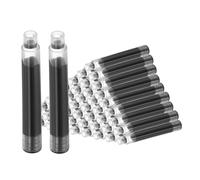 PATIKIL 50Pcs Fountain Pen Ink Cartridges, 3.4mm Bore Diameter Fountain Ink Refill Standard International Refill Cartridges for Pen Business Writing, Black