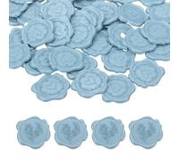 PATIKIL 50Pcs Heart Wax Seal Stickers, Love Embossed Self Adhesive Backed Envelopes Seal Sticker Accessories for Wedding Invitation Letter Birthday Party Gift, Blue