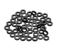 PATIKIL 50Pcs M4 ABS Spacers M4 x 7mm OD x 2mm L Plastic Round Spacer Washers Black Standoff Nut Unthreaded for Screws Bolts Electrical Outlet