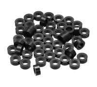 PATIKIL 50Pcs M4 ABS Spacers M4 x 7mm OD x 3mm L Plastic Round Spacer Washers Black Standoff Nut Unthreaded for Screws Bolts Electrical Outlet