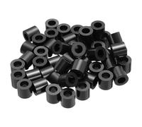 PATIKIL 50Pcs M4 ABS Spacers M6 x 11mm OD x 10mm L Plastic Round Spacer Washers Black Standoff Nut Unthreaded for Screws Bolts Electrical Outlet