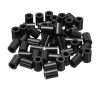 PATIKIL 50Pcs M4 ABS Spacers M6 x 11mm OD x 15mm L Plastic Round Spacer Washers Black Standoff Nut Unthreaded for Screws Bolts Electrical Outlet