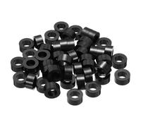 PATIKIL 50Pcs M4 ABS Spacers M6 x 11mm OD x 5mm L Plastic Round Spacer Washers Black Standoff Nut Unthreaded for Screws Bolts Electrical Outlet