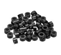 PATIKIL 50Pcs M4 ABS Spacers M6 x 11mm OD x 6mm L Plastic Round Spacer Washers Black Standoff Nut Unthreaded for Screws Bolts Electrical Outlet