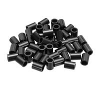 PATIKIL 50Pcs M4 ABS Spacers M6 x 9mm OD x 12mm L Plastic Round Spacer Washers Black Standoff Nut Unthreaded for Screws Bolts Electrical Outlet