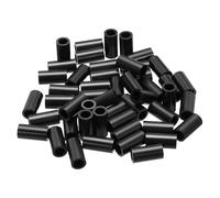 PATIKIL 50Pcs M4 ABS Spacers M6 x 9mm OD x 18mm L Plastic Round Spacer Washers Black Standoff Nut Unthreaded for Screws Bolts Electrical Outlet