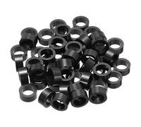 PATIKIL 50Pcs M4 ABS Spacers M6 x 9mm OD x 4mm L Plastic Round Spacer Washers Black Standoff Nut Unthreaded for Screws Bolts Electrical Outlet