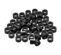 PATIKIL 50Pcs M4 ABS Spacers M6 x 9mm OD x 5mm L Plastic Round Spacer Washers Black Standoff Nut Unthreaded for Screws Bolts Electrical Outlet