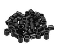 PATIKIL 50Pcs M4 ABS Spacers M6 x 9mm OD x 8mm L Plastic Round Spacer Washers Black Standoff Nut Unthreaded for Screws Bolts Electrical Outlet