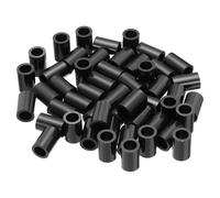 PATIKIL 50Pcs M4 ABS Spacers M8 x 12mm OD x 18mm L Plastic Round Spacer Washers Black Standoff Nut Unthreaded for Screws Bolts Electrical Outlet