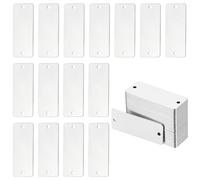 PATIKIL 50Pcs Metal Stamping Blanks, 1.97 x 0.8 Rectangle Stamping Tags Blanks Plate Stainless Steel Double Hole DIY Name Tags for Laser Engraving Stamping ID Tags, Silver