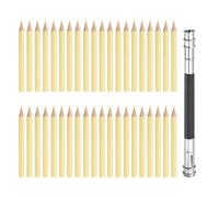PATIKIL 50Pcs Mini Colored Pencils 8.5cm Coloring Pencils with Extender Pre Sharpened Wooden Oil Based Drawing Art Supplies or Drawing Sketching Painting, Yellow