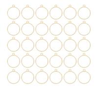 PATIKIL 50pcs Open Bezels, Resin Bezels Pendants Open Back Bezels Geometric Pressed Charm Bulk Alloy Hollow Frame for Resin Making s, Round, Gold Tone